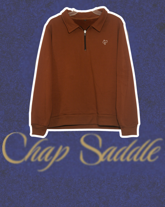 Chap Saddle Quarter zip sweater